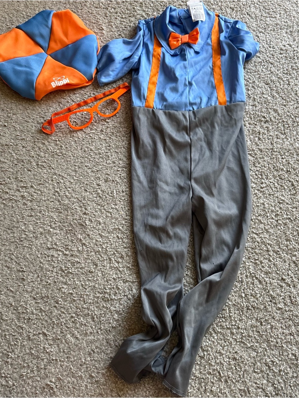 Blippi Costume 3T 4T Halloween Blue Orange Hat